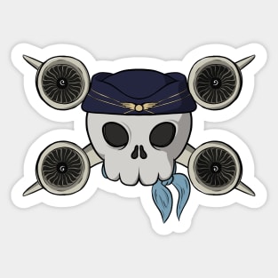 Stewardess crew Jolly Roger pirate flag (no caption) Sticker